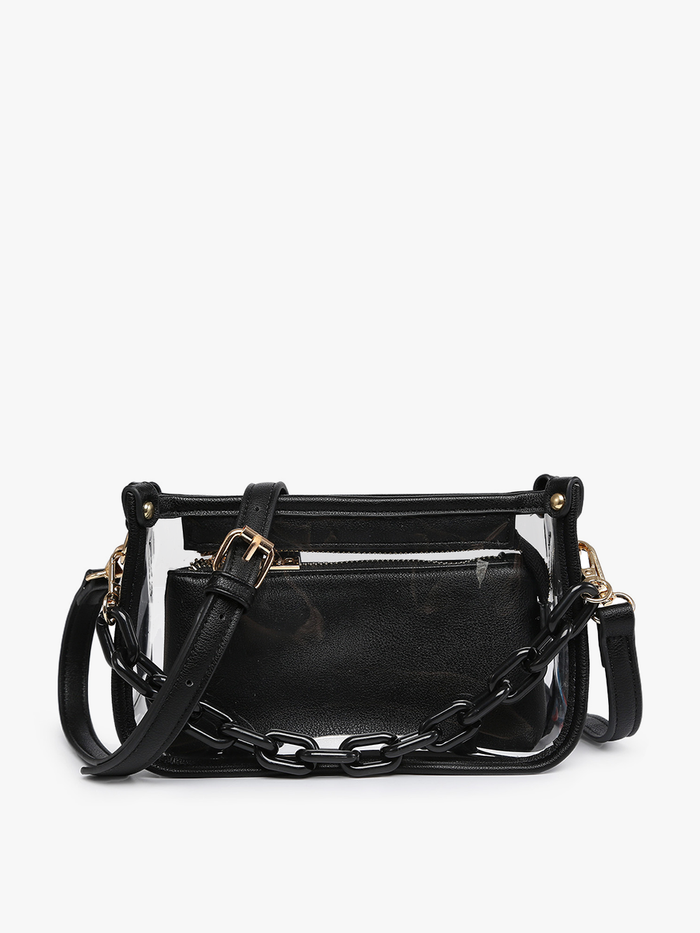 JESSICA STADIUM CLEAR CROSSBODY BAG – CHAIN STRAP - 5 COLORS