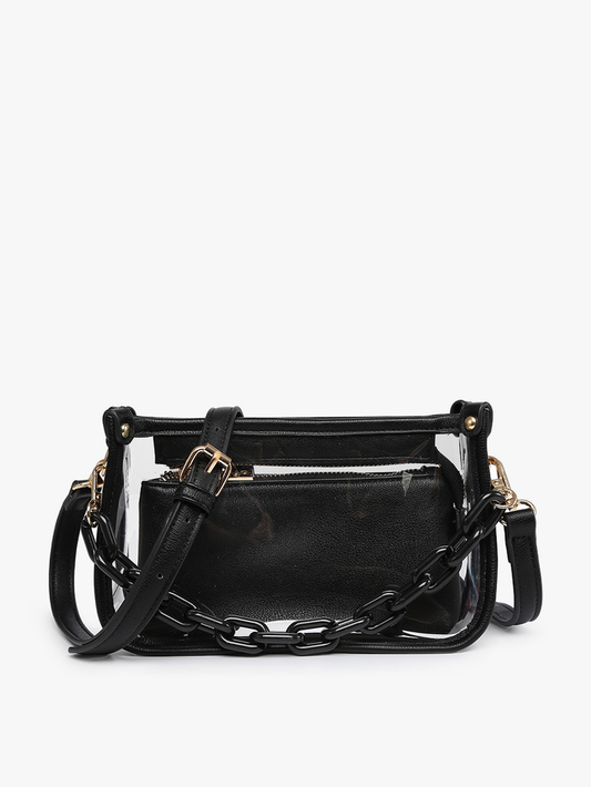 JESSICA STADIUM CLEAR CROSSBODY BAG – CHAIN STRAP - 5 COLORS