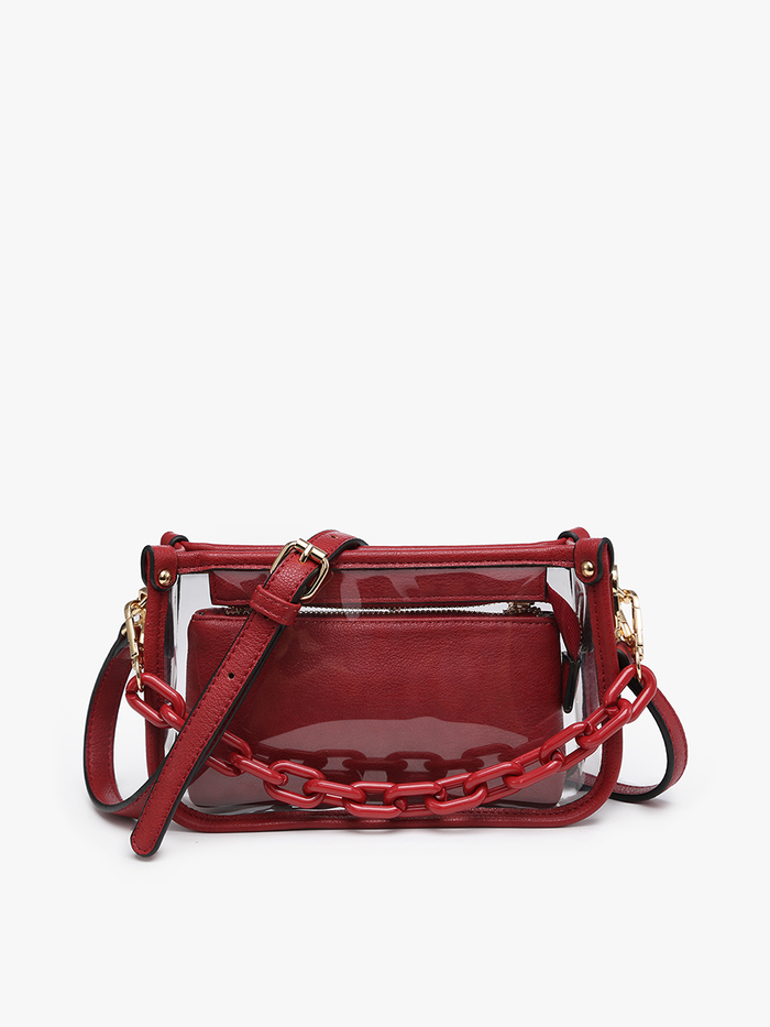 JESSICA STADIUM CLEAR CROSSBODY BAG – CHAIN STRAP - 5 COLORS