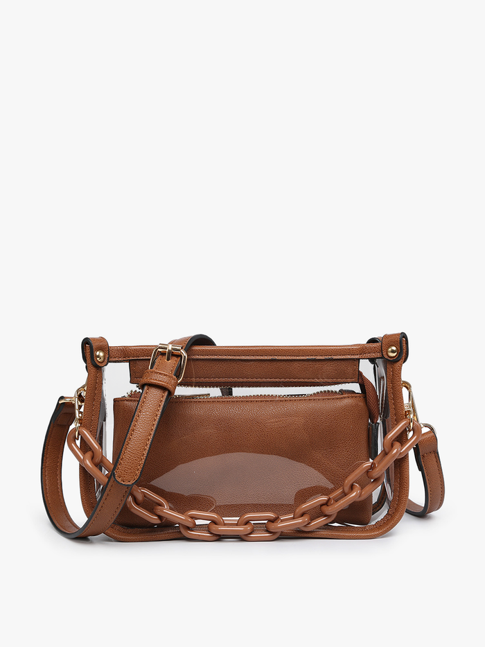 JESSICA STADIUM CLEAR CROSSBODY BAG – CHAIN STRAP - 5 COLORS