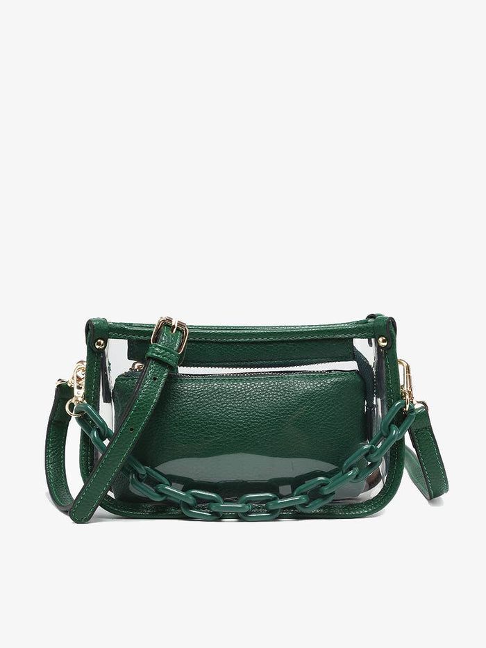 JESSICA STADIUM CLEAR CROSSBODY BAG – CHAIN STRAP - 5 COLORS