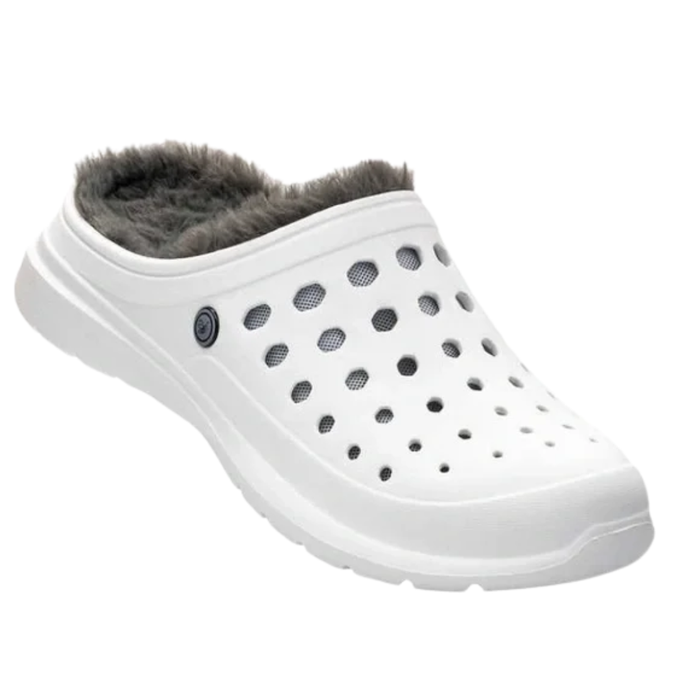 Joybees Women’s Lined Clog Faux Fur Lining White – 1539861