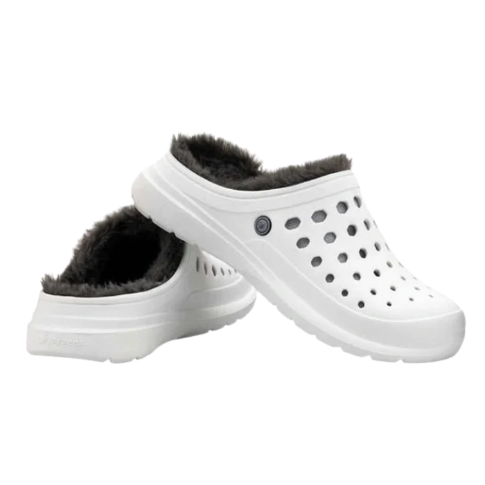 Joybees Women’s Lined Clog Faux Fur Lining White – 1539861