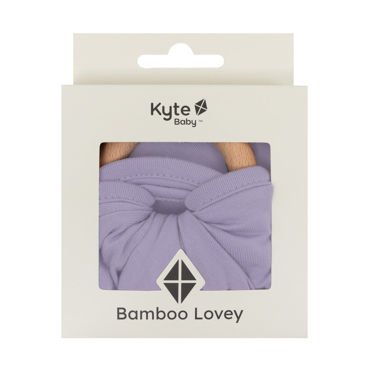 Lovey in Taro with Removable Wooden Teething Ring