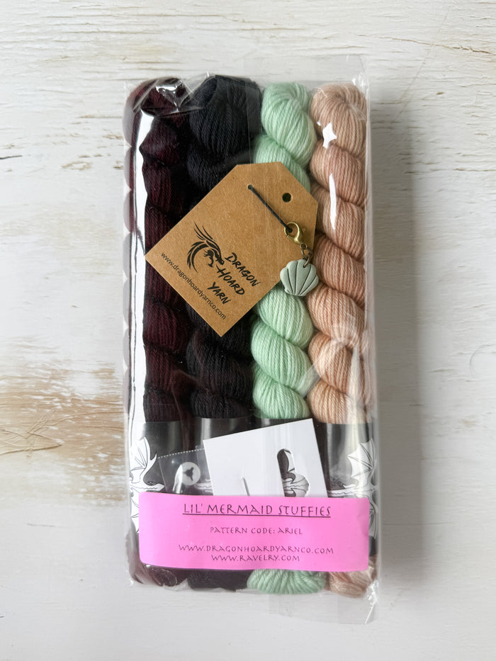 LiL' Mermaid Stuffie Mini Skein Set by Dragon Hoard Yarn