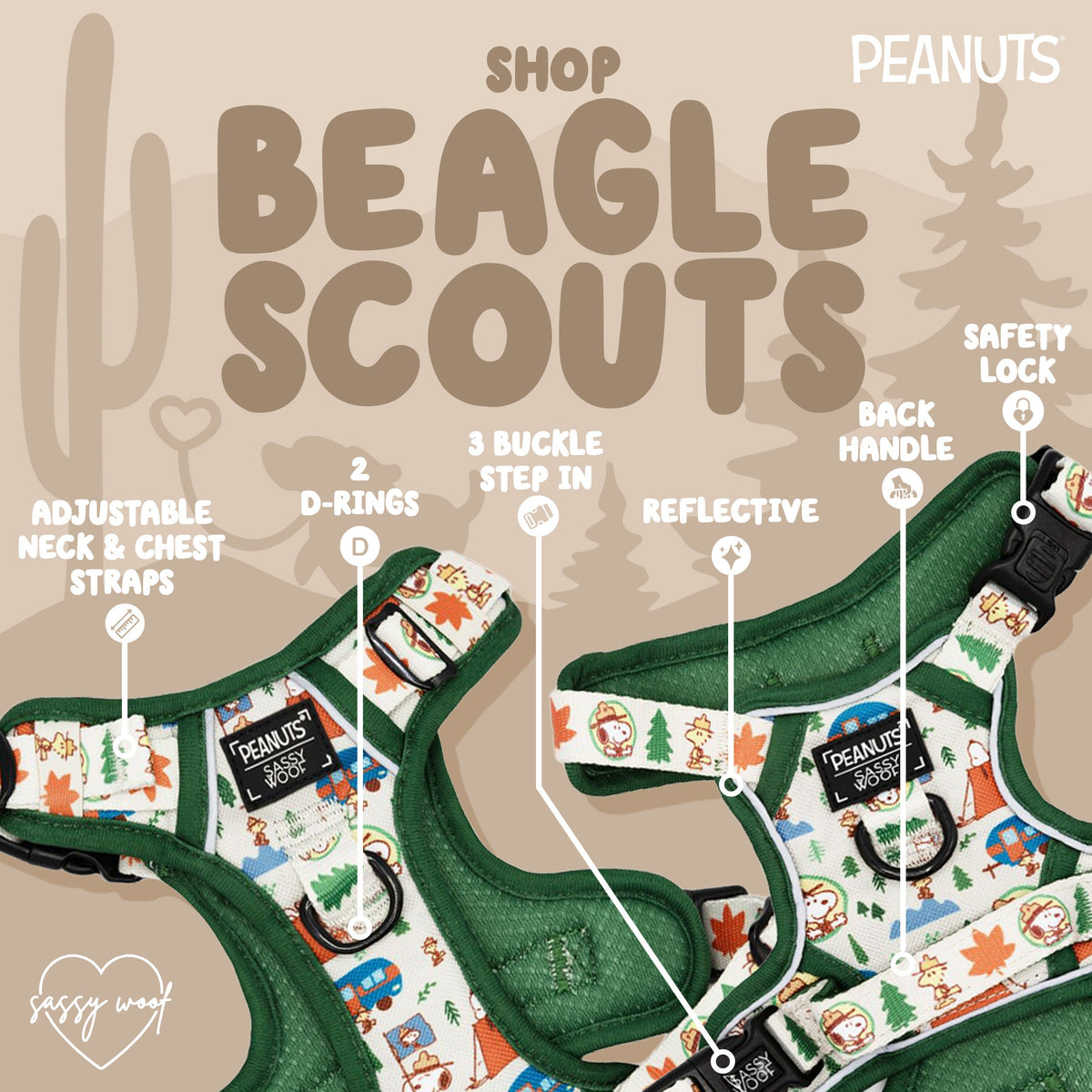 Dog Step-in Harness - Peanuts™ Beagle Scouts