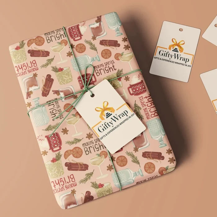 Making Spirits Bright Wrapping Paper - Double Sided! - pickup or in person shop only