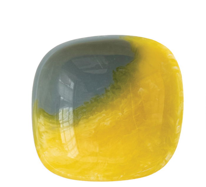MARBLED RESIN DISH - 4 COLORS