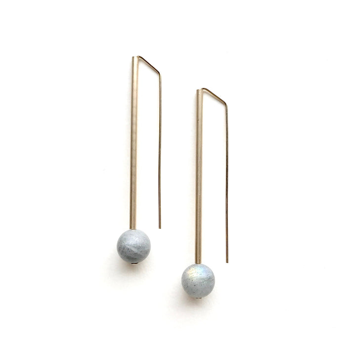 Matte Labradorite Ball and Long Tube - ships directly from maker