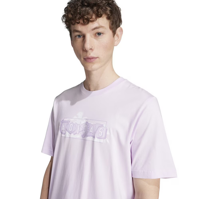 Adidas Men’s Short Sleeve Pastel Graphic T-Shirt – Ice Lavender JJ4012