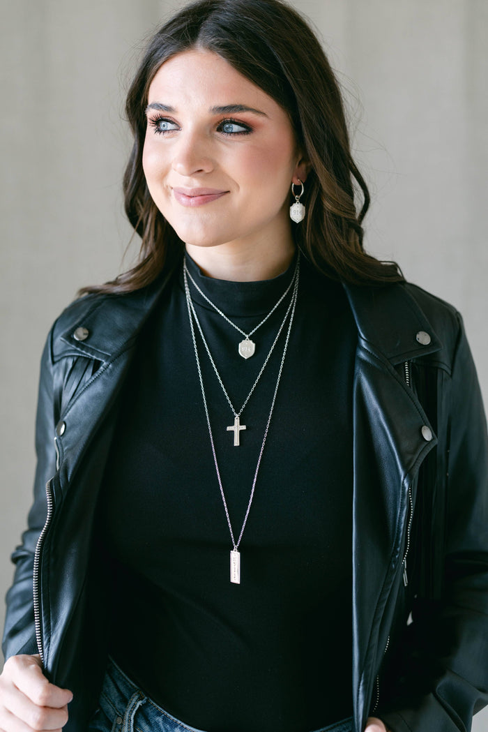 Necklace (Petite/Silver) - Psalm 91:4: 22" - Medium Madison Sterling