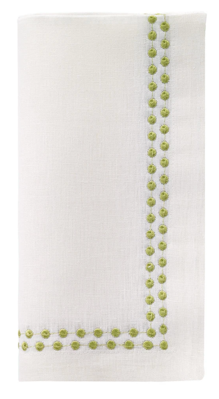 Pearls Linen Napkins Table Linens Bodrum Willow Green