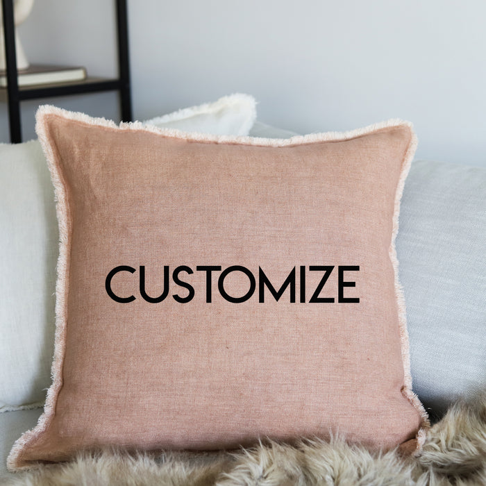 * PILLOW 24" LINEN (CLAY) - Custom Design