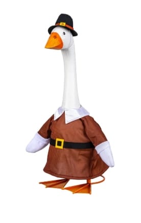 Porch Goose Outfit, Harvest Pilgrim Couple Evergreen Novelty