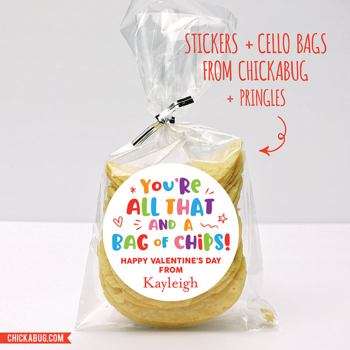 Potato Chips "All That and a Bag of Chips" Valentine's Day Stickers