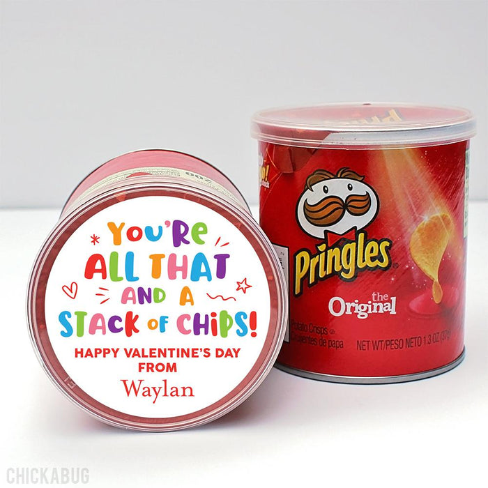 Potato Chips "All That and a Stack of Chips" Valentine's Day Stickers