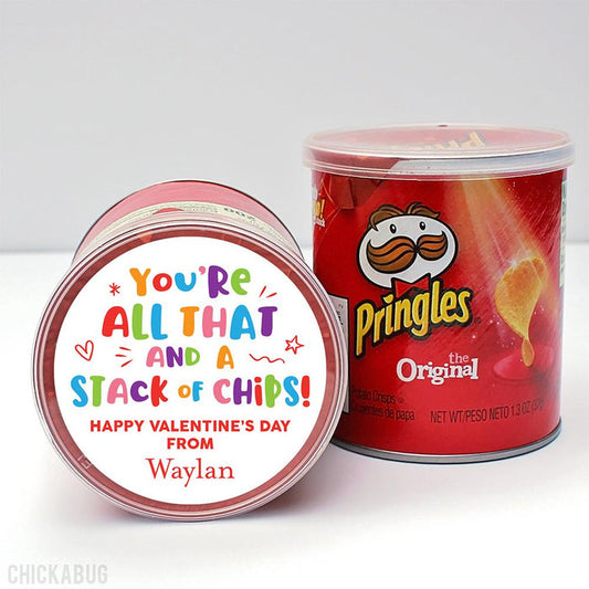 Potato Chips "All That and a Stack of Chips" Valentine's Day Stickers