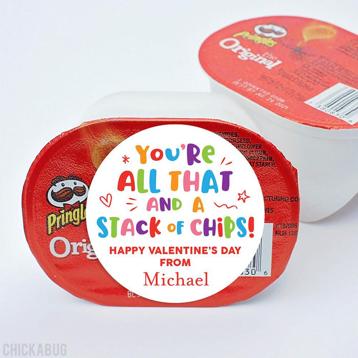 Potato Chips "All That and a Stack of Chips" Valentine's Day Stickers
