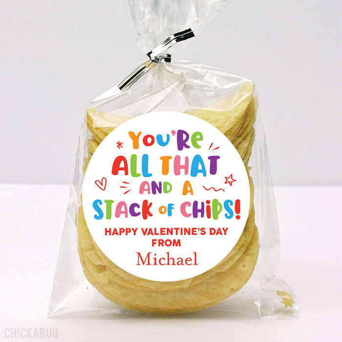 Potato Chips "All That and a Stack of Chips" Valentine's Day Stickers