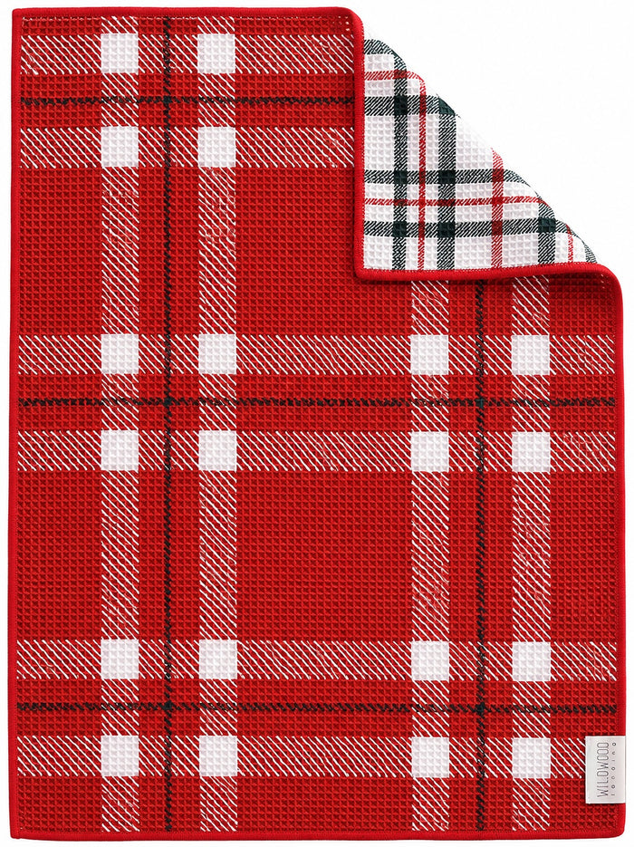 RED TARTAN MICROFIBER - HAND TOWEL