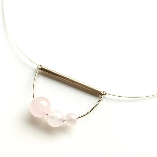 Rose Quartz Abacus Necklace - ships directly from maker
