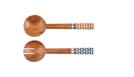 Salad Servers 2 pc Dot Enamel Mud Pie Tableware