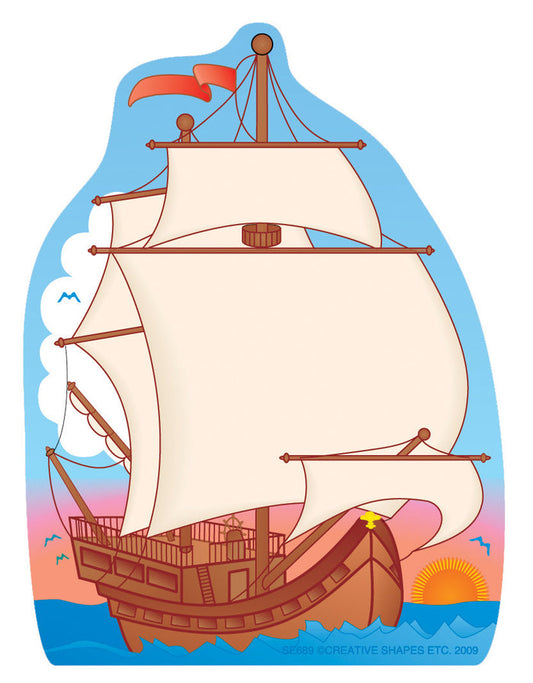 Mini ship-shaped notepad with 35 acid-free sheets