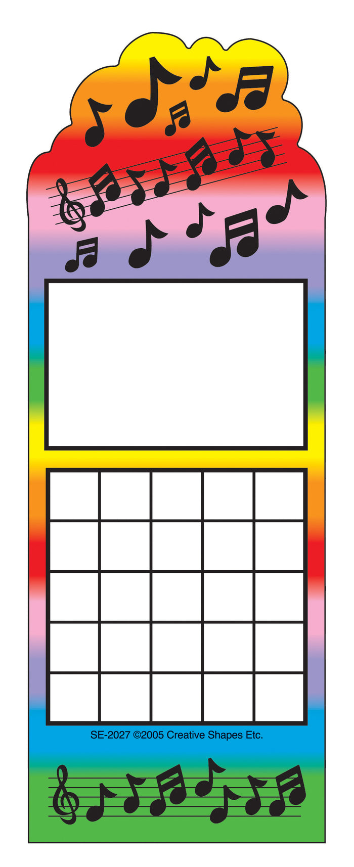 Music bookmark charts for tracking student behavior with stickers