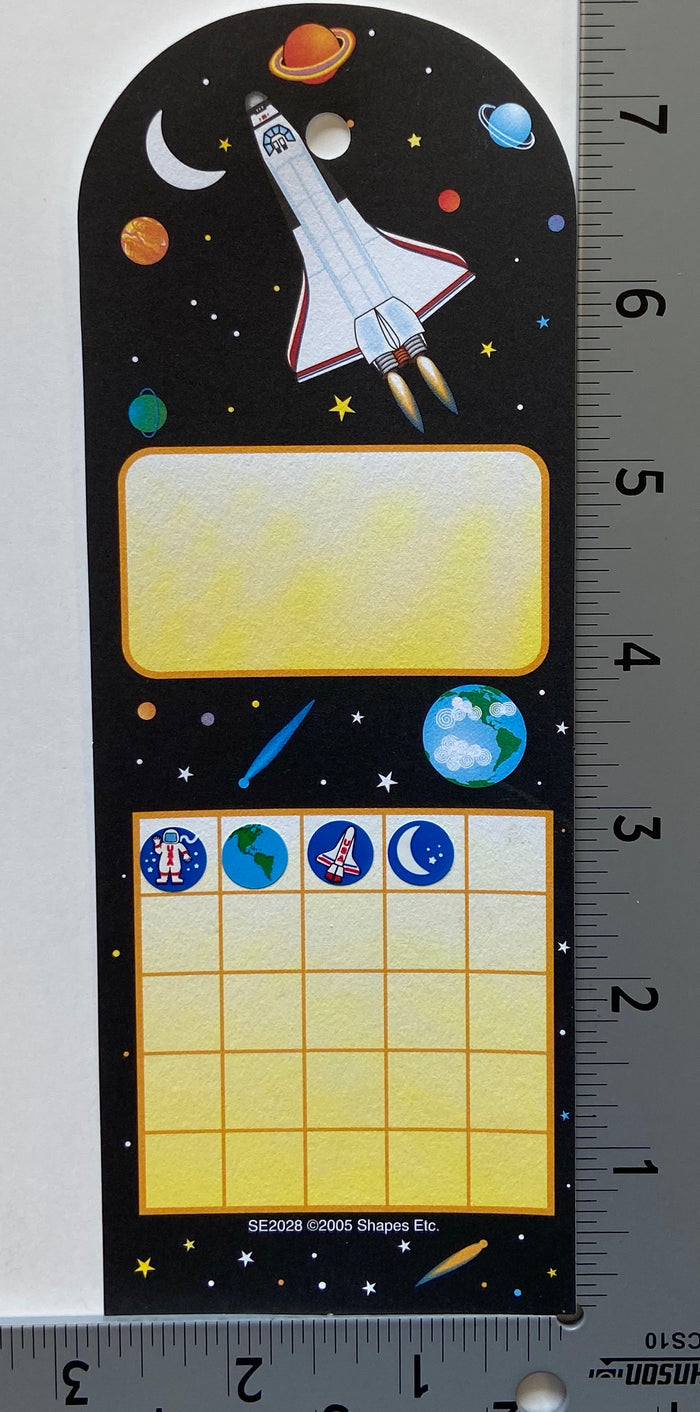 Motivational chart with stars and planets for personal goal setting