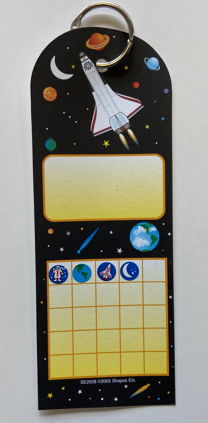 Fun galaxy chart design encourages learning and classroom achievement tracking