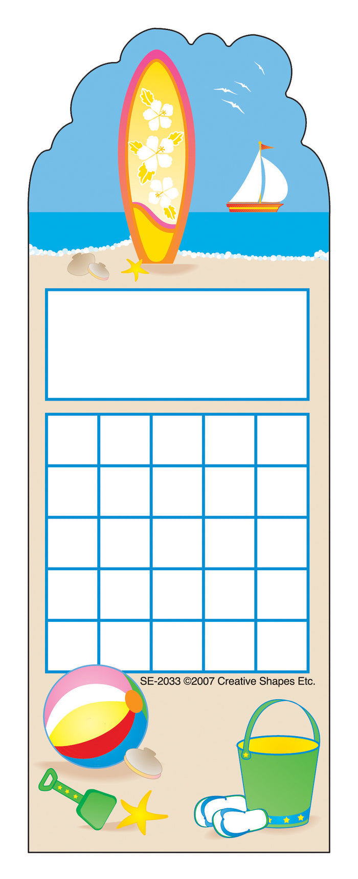 Personal Incentive Chart - Surf's Up - Creative Shapes Etc.