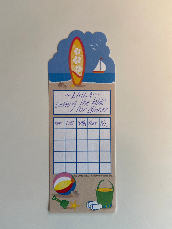 Personal Incentive Chart - Surf's Up - Creative Shapes Etc.