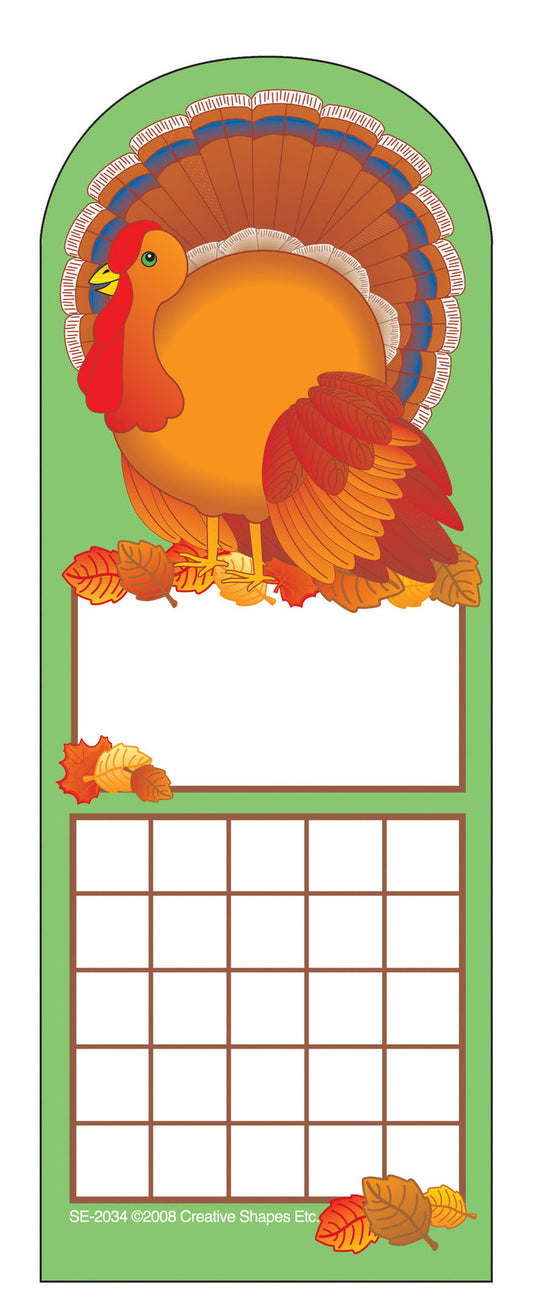 Turkey bookmark charts for student behavior tracking and stickers
