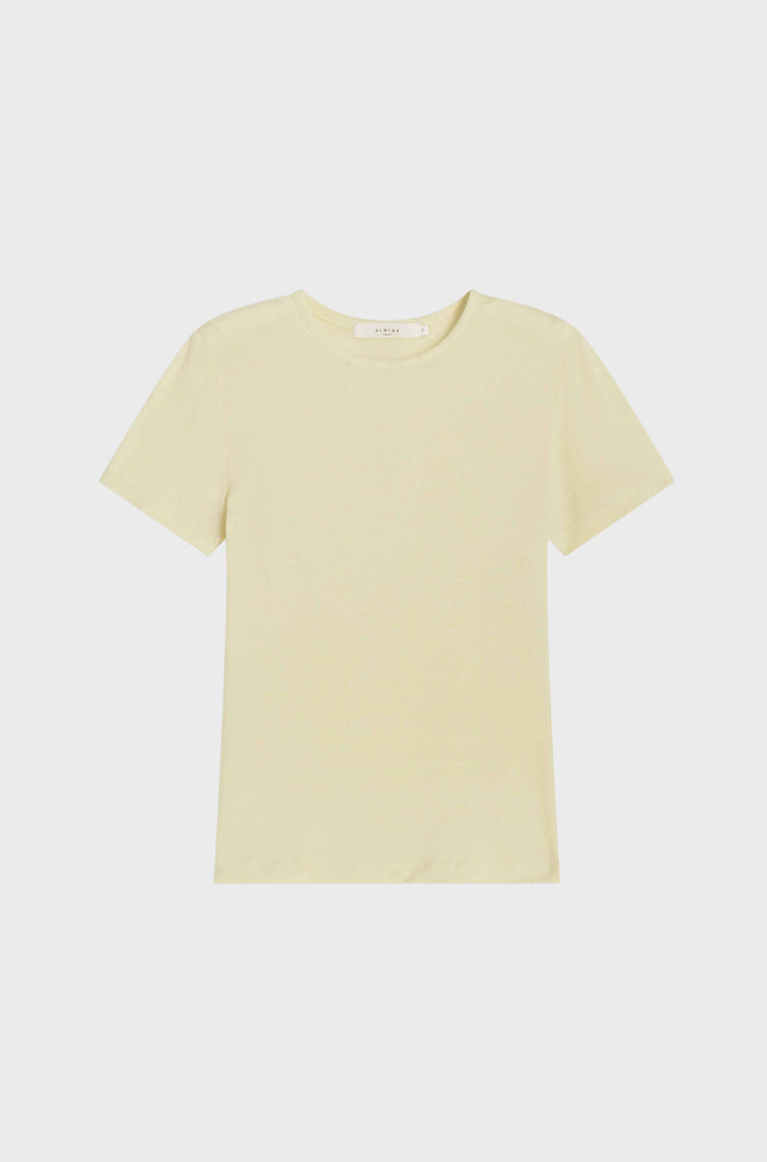 Light yellow t-shirt on a white background