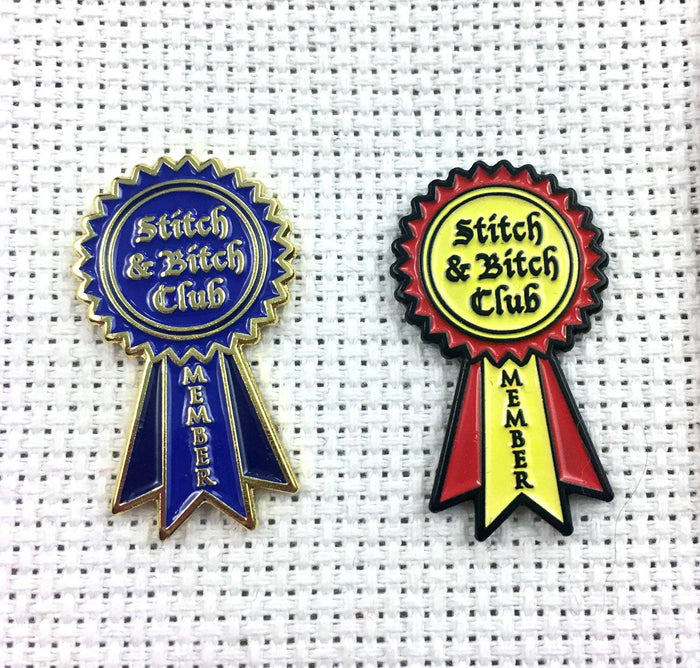 Stitch and Bitch Club Member Enamel Pin or Needle Minder