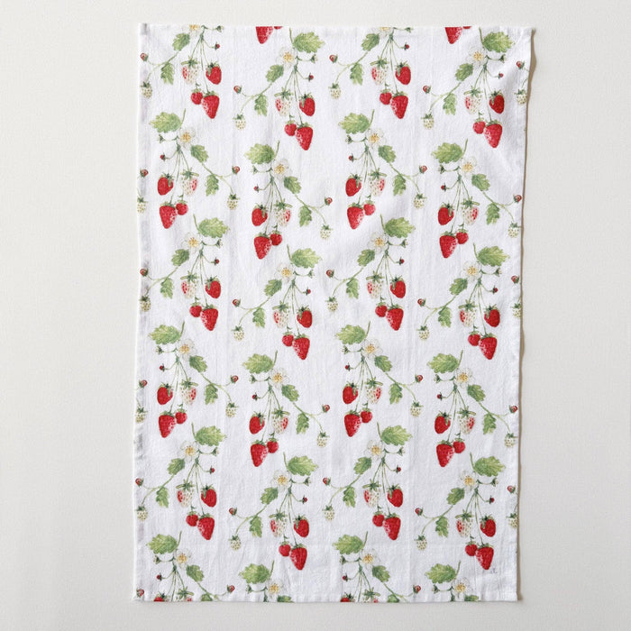 Strawberry cotton flour sack tea towel emily lex studio