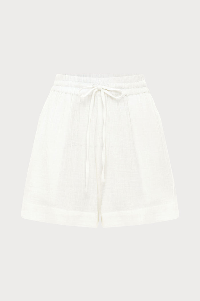 Sunset Cotton White Beach Shorts