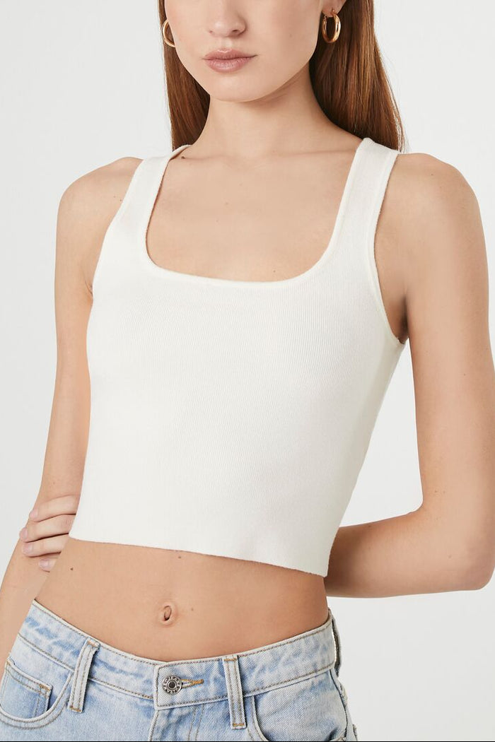 Sweater-Knit Cutout Tank Top