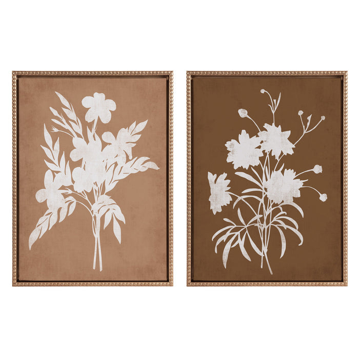 Spring Floral Silhouette botanical pair by Heather Dutton, front view