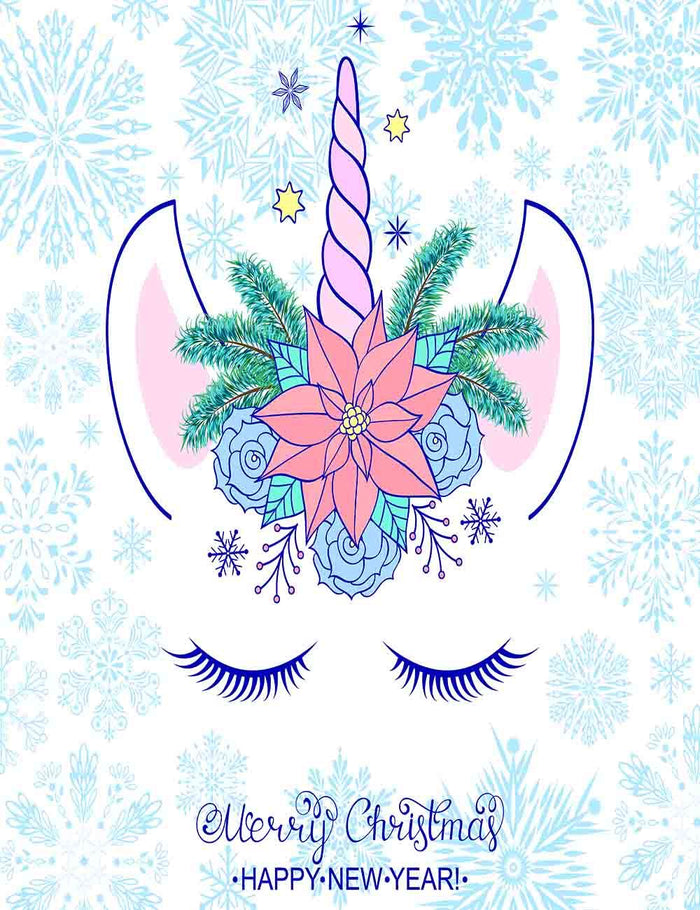 Unicorn With Snowflakes For New Year Photography Backdrop Shopbackdrop