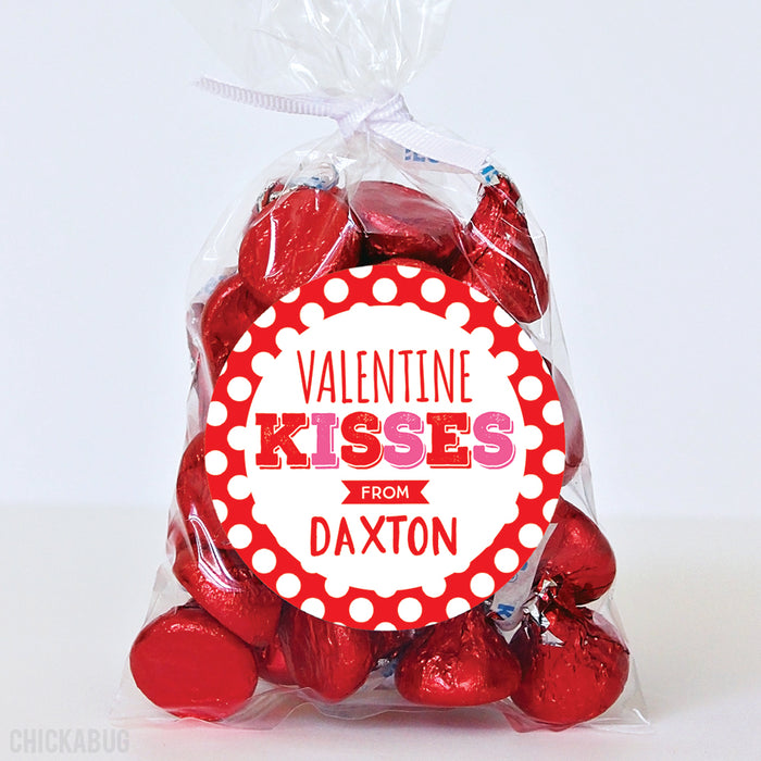 "Valentine Kisses" Valentine's Day Stickers