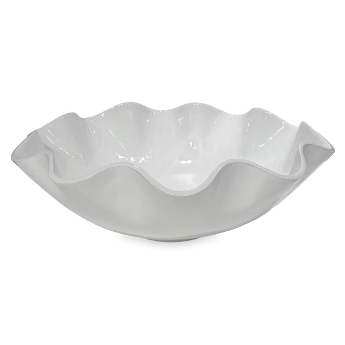 Beatriz Ball Vida Havana Carola Extra Large Bowl White — Large white curving bowl isolated on white