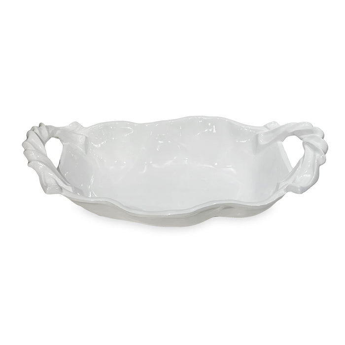 Beatriz Ball Vida Sasha Medium Bowl with Handles White — White medium handled bowl isolated on white