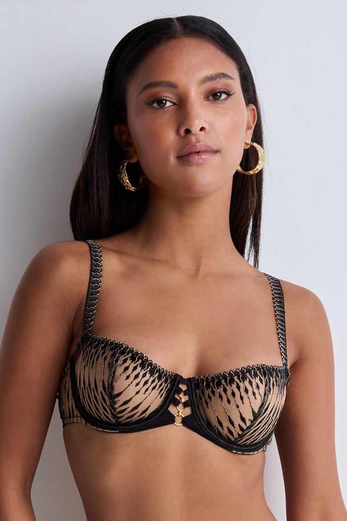 Aubade Voodoo Kiss Underwired Half Cup Bra Millenium Black