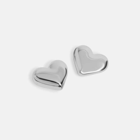 Whispers Bubble Heart Stud Earrings - Silver