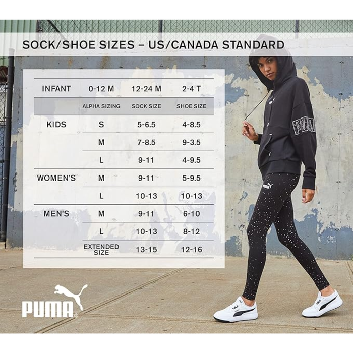 Puma Women’s Quarter Crew Socks – 6 Pack White (1603-87109-0424)