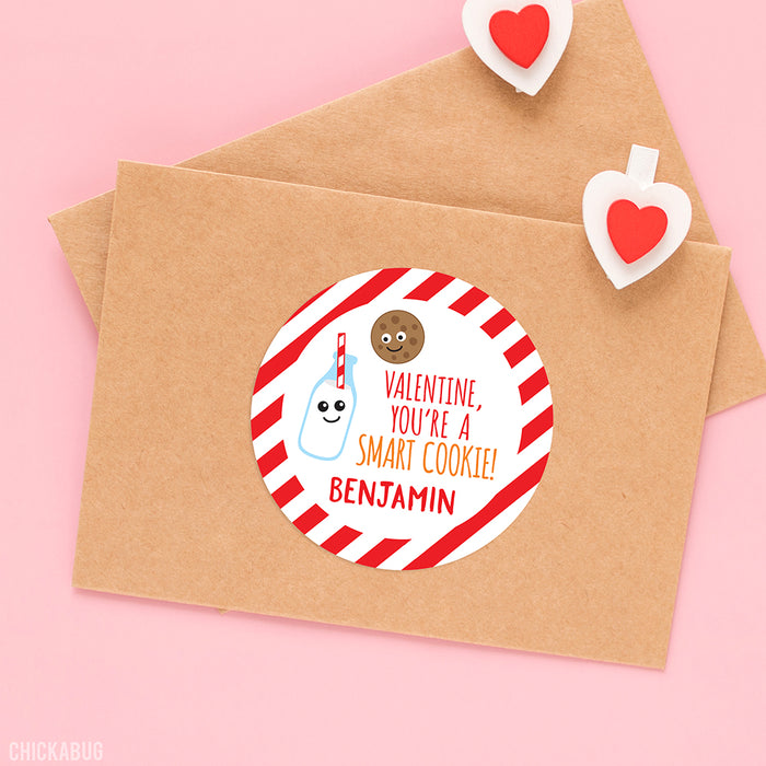 "You're a Smart Cookie"  Valentine's Day Stickers