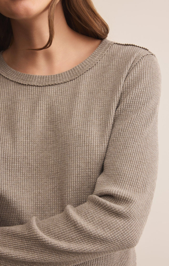 Z Supply Arlet Mini Thermal Top | Smoked Heather Z Supply Casual Top