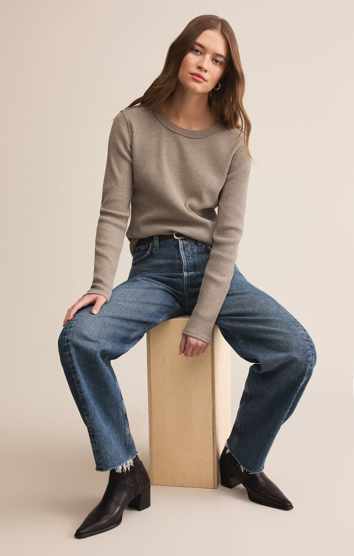 Z Supply Arlet Mini Thermal Top | Smoked Heather Z Supply Casual Top