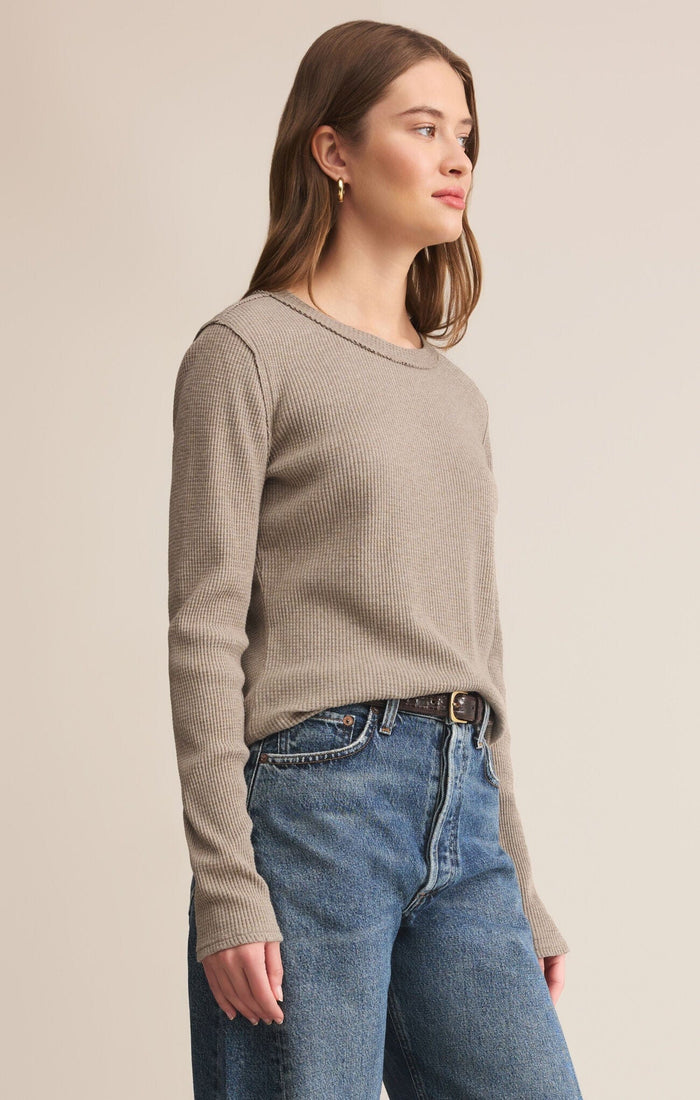 Z Supply Arlet Mini Thermal Top | Smoked Heather Z Supply Casual Top
